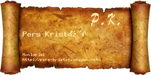 Pers Kristóf névjegykártya