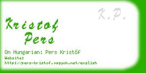 kristof pers business card