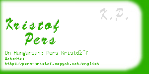 kristof pers business card